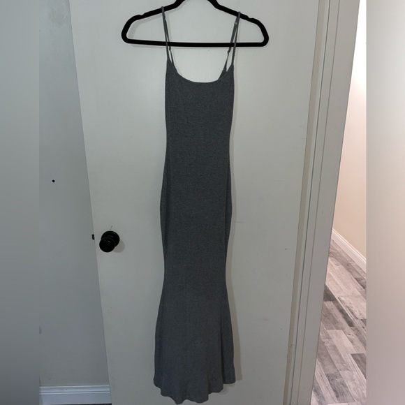 SKIMS Soft Lounge Long Slip Dress in Grey - Picture 1 of 5